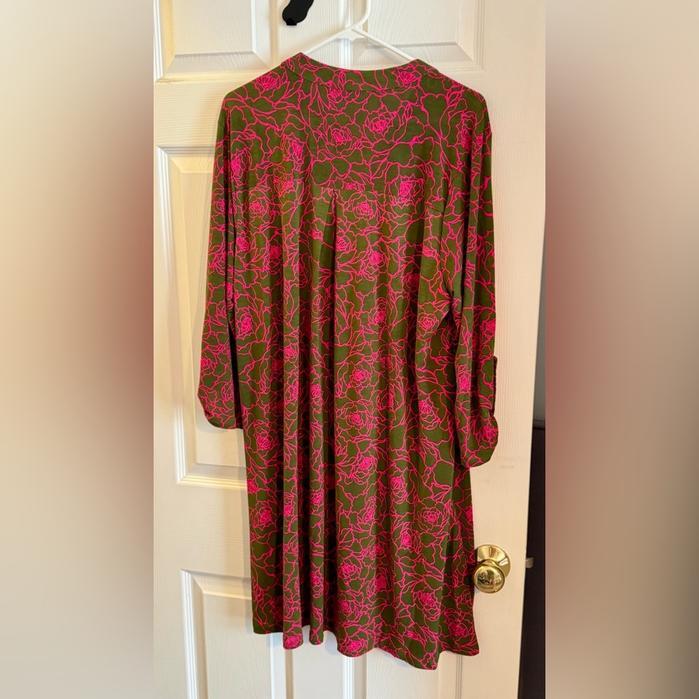 Dear Scarlett Olive and Pink Floral Dress - Picture 5 of 5